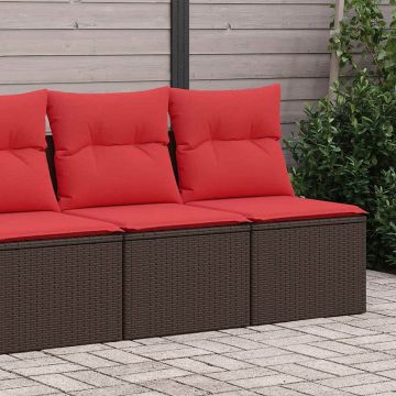 Set canapele de grădină, 2 piese, cu perne, maro poliratan maro