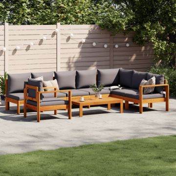 Set de canapele grădină cu perne, 6 piese, lemn masiv acacia