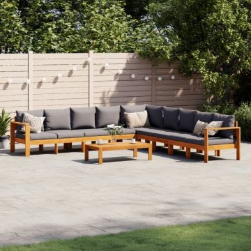 Set de canapele grădină cu perne, 6 piese, lemn masiv acacia