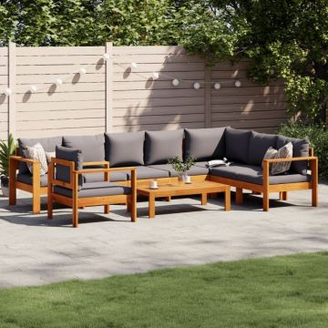 Set de canapele grădină cu perne, 6 piese, lemn masiv acacia