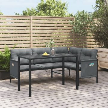 Set de mobilier dining pentru grădină, 2 piese, antracit, oțel
