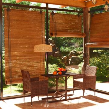 Set mobilier de grădină, 3 piese, maro