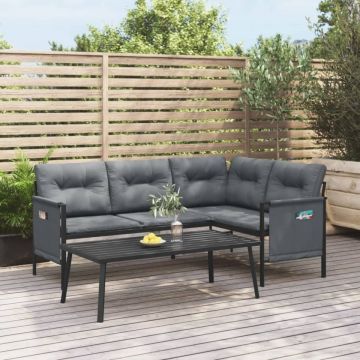 Set mobilier de grădină, antracit, 2 piese, oțel