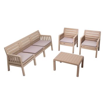 Set mobilier de grădină bej pentru 5 persoane Lara – Floriane Garden