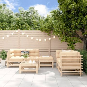Set mobilier relexare de grădină, 6 piese, lemn masiv de pin