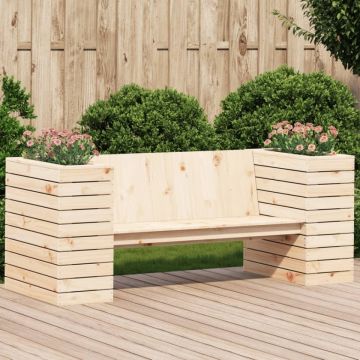 Banchetă cu jardiniere, 167,5x60x65 cm, lemn masiv de pin