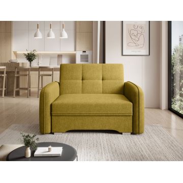 Canapea extensibila 1 loc, ELTAP, Laine, 102x109x84 cm, lemn/poliester, galben