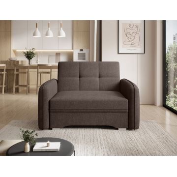 Canapea extensibila 1 loc, ELTAP, Laine, 102x109x84 cm, lemn/poliester, maro inchis