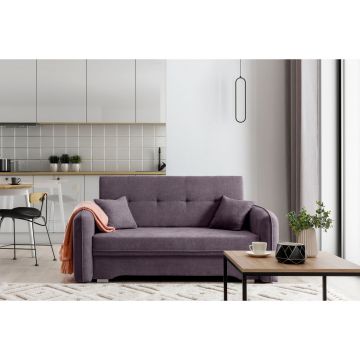 Canapea extensibila 3 locuri, ELTAP, Laine, 155x105x75 cm, lemn/poliester, mov