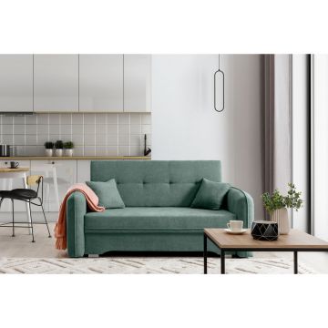 Canapea extensibila 3 locuri, ELTAP, Laine, 155x105x75 cm, lemn/poliester, verde