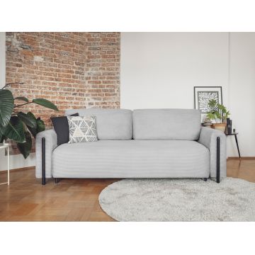 Canapea extensibila 3 locuri, ELTAP, SO-ARC-BL-03JAR, Arcadova, 244x97x97 cm, lemn/poliester, gri/negru