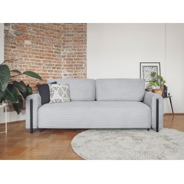 Canapea extensibila 3 locuri, ELTAP, SO-ARC-BL-04JAR, Arcadova, 244x97x97 cm, lemn/poliester, gri/negru