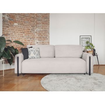 Canapea extensibila 3 locuri, ELTAP, SO-ARC-BL-18JAR, Arcadova, 244x97x97 cm, lemn/poliester, bej/negru