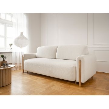 Canapea extensibila 3 locuri, ELTAP, SO-ARC-OA-01JAF, Arcadova, 244x97x97 cm, lemn/poliester, alb/stejar