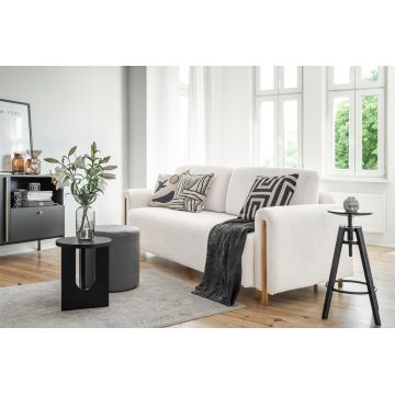 Canapea extensibila 3 locuri, ELTAP, SO-ARC-OA-01ROY, Arcadova, 244x97x97 cm, lemn/poliester, alb/stejar