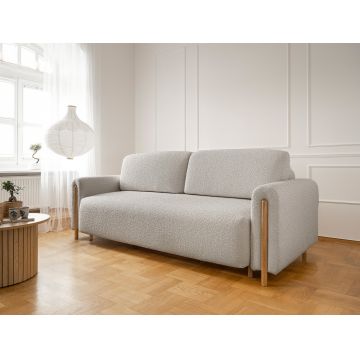 Canapea extensibila 3 locuri, ELTAP, SO-ARC-OA-03JAF, Arcadova, 244x97x97 cm, lemn/poliester, gri/stejar