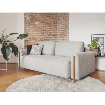 Canapea extensibila 3 locuri, ELTAP, SO-ARC-OA-03JAR, Arcadova, 244x97x97 cm, lemn/poliester, gri/stejar