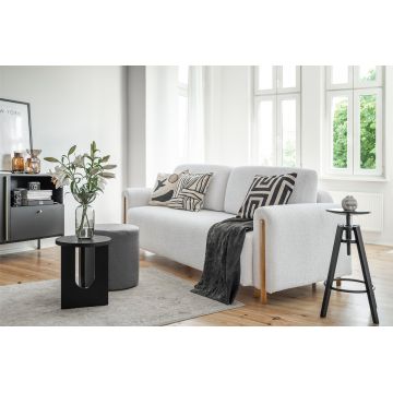 Canapea extensibila 3 locuri, ELTAP, SO-ARC-OA-03ROY, Arcadova, 244x97x97 cm, lemn/poliester, gri deschis/stejar