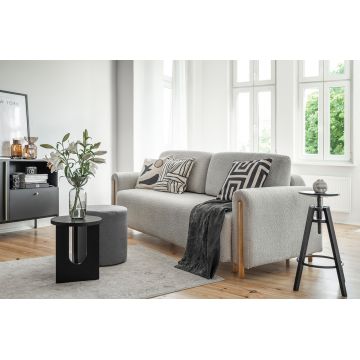 Canapea extensibila 3 locuri, ELTAP, SO-ARC-OA-04ROY, Arcadova, 244x97x97 cm, lemn/poliester, gri inchis/stejar
