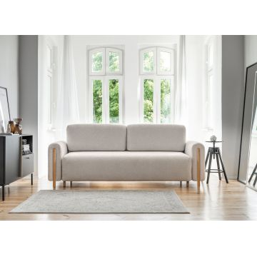 Canapea extensibila 3 locuri, ELTAP, SO-ARC-OA-18ROY, Arcadova, 244x97x97 cm, lemn/poliester, bej/stejar