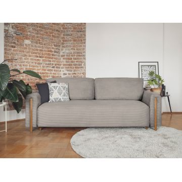 Canapea extensibila 3 locuri, ELTAP, SO-ARC-OA-20JAR, Arcadova, 244x97x97 cm, lemn/poliester, bej inchis/stejar