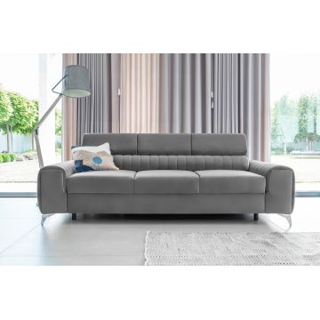 Canapea extensibila 3 locuri, ELTAP, SO-LAU-03NU, Laurence, 261x97x105 cm, lemn/poliester, gri deschis