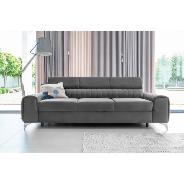 Canapea extensibila 3 locuri, ELTAP, SO-LAU-04NU, Laurence, 261x97x105 cm, lemn/poliester, gri