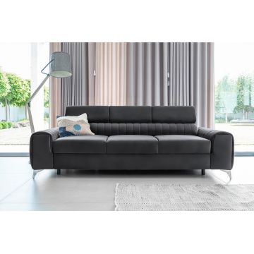 Canapea extensibila 3 locuri, ELTAP, SO-LAU-06NU, Laurence, 261x97x105 cm, lemn/poliester, gri inchis