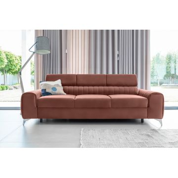 Canapea extensibila 3 locuri, ELTAP, SO-LAU-24NU, Laurence, 261x97x105 cm, lemn/poliester, roz