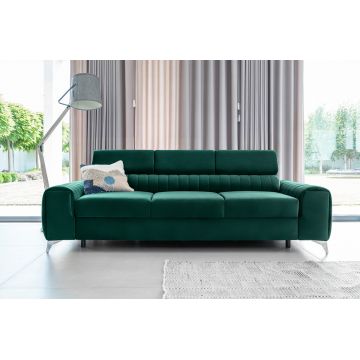 Canapea extensibila 3 locuri, ELTAP, SO-LAU-35NU, Laurence, 261x97x105 cm, lemn/poliester, verde inchis