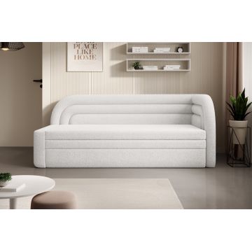 Canapea extensibila brat dreapta 3 locuri, ELTAP, Fabillo, 223x86x80 cm, lemn/poliester, alb