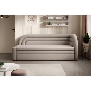 Canapea extensibila brat dreapta 3 locuri, ELTAP, Fabillo, 223x86x80 cm, lemn/poliester, bej