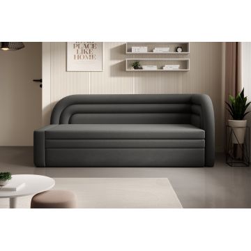 Canapea extensibila brat dreapta 3 locuri, ELTAP, Fabillo, 223x86x80 cm, lemn/poliester, gri inchis