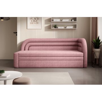 Canapea extensibila brat dreapta 3 locuri, ELTAP, Fabillo, 223x86x80 cm, lemn/poliester, roz
