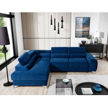 Coltar extensibil stanga 4 locuri, ELTAP, Lau-09, Laurence, 278x205x92 cm, lemn/poliester, bleumarin Coltar extensibil stanga 4 locuri, ELTAP, Lau-09, Laurence, 278x205x92 cm, lemn/poliester, bleumarin
