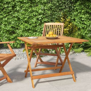 Masă de grădină pliabilă, 90x90x75 cm, lemn masiv de acacia