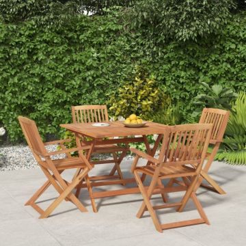 Set mobilier de grădină, 5 piese, lemn masiv de acacia