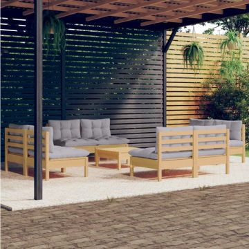Set mobilier grădină cu perne, 5 piese, antracit, lemn de pin