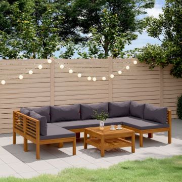 Set mobilier grădină cu perne, 7 piese, lemn masiv de acacia