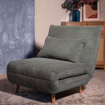 Canapea 1 loc Solace, Homla, 83x91x84 cm, MDF/catifea din poliester, gri