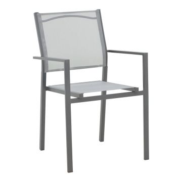 Fotoliu Confidence metal antracit si textil, Gri, 54x54x86 cm