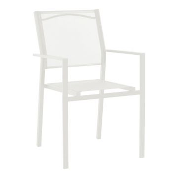 Fotoliu Confidence pakoworld metal alb si textil alb 54x54x86cm