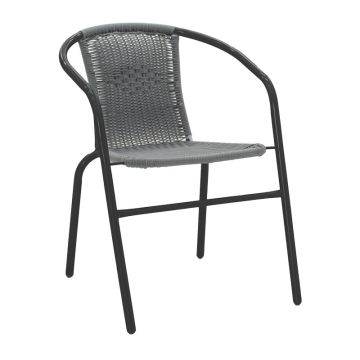 Fotoliu Obbi pakoworld din metal negru-culoare Gri deschis 54x56x73cm 56x54