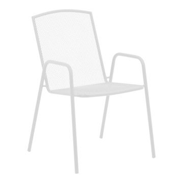 Fotoliu Pomedon pakoworld stivuibil metal alb 56x64x87cm
