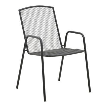Fotoliu Pomedon pakoworld stivuibil metal negru 56x64x87cm