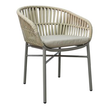 Scaun balansoar aluminiu maro, cu perna, 57x60x78 cm