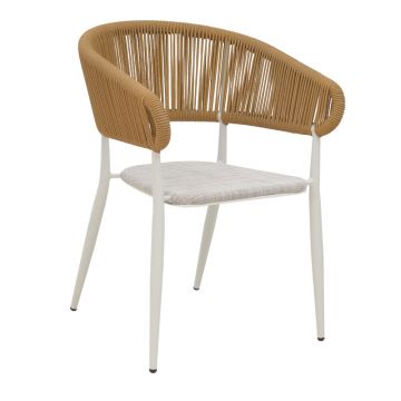 Scaun de aluminiu Raven empilabil cu cadru antracit din texMaron Natural 57x62x78cm 62x57