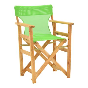 Scaun director Kompa culoare Naturala din lemn de fag solid si material verde 54x57