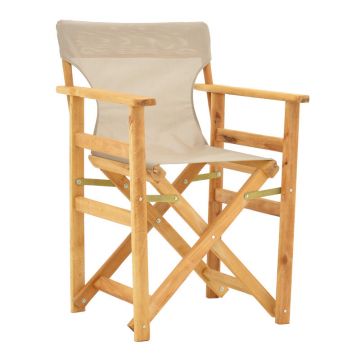 Scaun director Kompa din lemn de fag masiv, Natural - Material textil Gri Nexus 54x57
