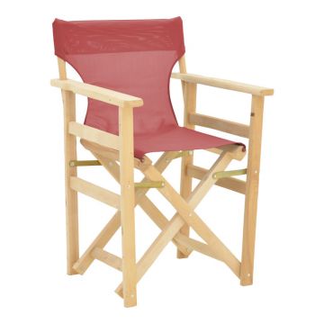 Scaun director Kompa din lemn de fag solid vopsit in culoare de lemn si stofa rosu burgund 54x57